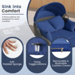 Patio PE Rattan Daybed with Retractable Canopy and Soft Cushions - Image 9