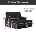 Patio Rattan Daybed with 4-Level Adjustable Backrest and Retractable Side Tray - Image 4