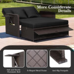 Patio Rattan Daybed with 4-Level Adjustable Backrest and Retractable Side Tray - Image 10