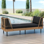 Patio Wicker Daybed Outdoor Boho Rattan Loveseat Sofa with Seat and Back Cushions - Image 2