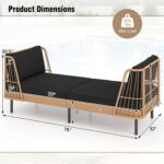 Patio Wicker Daybed Outdoor Boho Rattan Loveseat Sofa with Seat and Back Cushions - Image 4