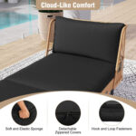 Patio Wicker Daybed Outdoor Boho Rattan Loveseat Sofa with Seat and Back Cushions - Image 7
