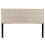 Queen size Beige Taupe Fabric Upholstered Panel Headboard