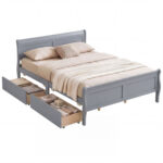 Queen Size Bed Frame with 2 Storage Drawers and Footboard - Image 4