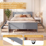 Queen Size Bed Frame with 2 Storage Drawers and Footboard - Image 9