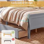 Queen Size Bed Frame with 2 Storage Drawers and Footboard - Image 10
