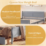 Queen Size Bed Frame with 2 Storage Drawers and Footboard - Image 11