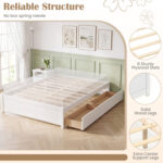 Queen Size Bed Frame with 2 Rolling Storage Drawers - Image 9
