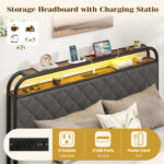 Twin/Full/Queen Size Bed Frame with LED Lights and Charging Station - Image 10