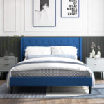 Queen Size Upholstered Platform Bed with Button Tufted Wingback Headboard - Image 2