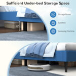 Queen Size Upholstered Platform Bed with Button Tufted Wingback Headboard - Image 11