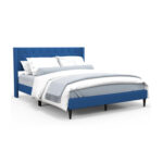 Queen Size Upholstered Platform Bed with Button Tufted Wingback Headboard - Image 4
