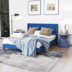 Queen Size Upholstered Platform Bed with Button Tufted Wingback Headboard - Image 6