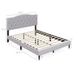 Queen Size Upholstered Platform Bed with Button Tufted Headboard - Image 4