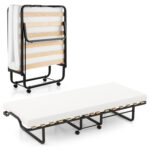 Rollaway Folding Bed with Memory Foam Mattress Made in Italy - Image 4