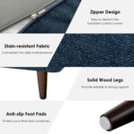 72 Inch Small Fabric Loveseat Sofa Couch with with Solid Frame - Image 9