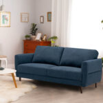 72 Inch Small Fabric Loveseat Sofa Couch with with Solid Frame - Image 3