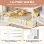 Solid Wood Full Over Full Low Bunk Bed with Storage Stairs - Image 6