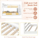 Solid Wood Full Over Full Low Bunk Bed with Storage Stairs - Image 8