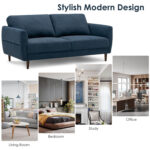 72 Inch Small Fabric Loveseat Sofa Couch with with Solid Frame - Image 7