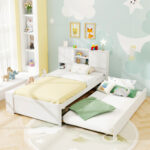 Twin Size Bed Frame with Trundle and Power Outlets - Image 3