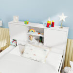 Twin Size Bed Frame with Trundle and Power Outlets - Image 5