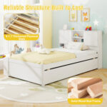 Twin Size Bed Frame with Trundle and Power Outlets - Image 9