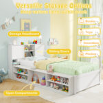 Twin Size Bed Frame with Trundle and Power Outlets - Image 8