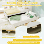 Twin Size Bed Frame with Trundle and Power Outlets - Image 12