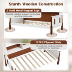 Twin Bed with Bookcase with Shelves and Wooden Slat Support No Box Spring Needed for Living Room Bedroom - Image 8