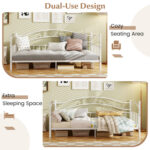 Twin Size Metal Daybed Frame with Headboard for Bedroom - Image 11