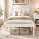 Twin/Full/Queen Size Sturdy Wooden Bed Frame with Headboard and Slat Support - Image 2