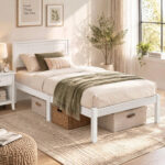 Twin/Full/Queen Size Sturdy Wooden Bed Frame with Headboard and Slat Support - Image 3