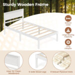 Twin/Full/Queen Size Sturdy Wooden Bed Frame with Headboard and Slat Support - Image 9