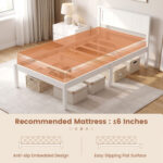 Twin/Full/Queen Size Sturdy Wooden Bed Frame with Headboard and Slat Support - Image 10