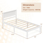 Twin/Full/Queen Size Sturdy Wooden Bed Frame with Headboard and Slat Support - Image 5