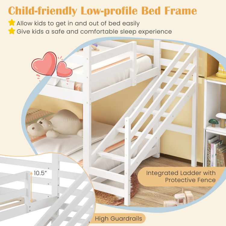 Twin House Bed with Stairs and Roof for Kids - Image 8