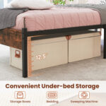 Twin/Full/Queen/King Metal Bed Frame with Wooden Headboard and Footboard - Image 10