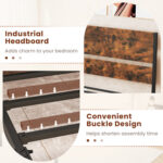 Twin/Full/Queen/King Metal Bed Frame with Wooden Headboard and Footboard - Image 11