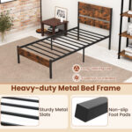 Twin/Full/Queen/King Metal Bed Frame with Wooden Headboard and Footboard - Image 9
