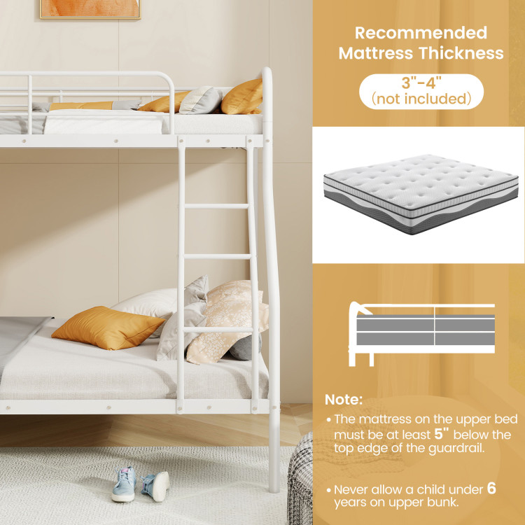 Twin Over Full Bunk Bed with Ladder and Full-length Guardrails - Image 8