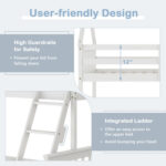 Twin Over Full House Bunk Bed with Ladder and Guardrails - Image 10