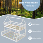 Twin Over Full House Bunk Bed with Ladder and Guardrails - Image 8