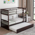 Twin Over Twin Bunk Bed with Pull-out Trundle and Ladder - Image 2