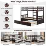 Twin Over Twin Bunk Bed with Pull-out Trundle and Ladder - Image 9