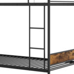 Twin Over Twin Bunk Bed with Trundle with Ladder and Full-length Guardrails - Image 10