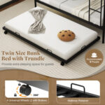 Twin Over Twin Bunk Bed with Trundle with Ladder and Full-length Guardrails - Image 7
