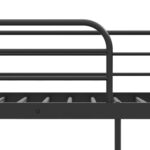 Twin Over Twin Bunk Bed with Trundle with Ladder and Full-length Guardrails - Image 9