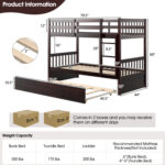 Twin Over Twin Bunk Bed with Pull-out Trundle and Ladder - Image 5