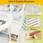 Twin Over Twin Bunk Bed with Slide and Staircase - Image 8